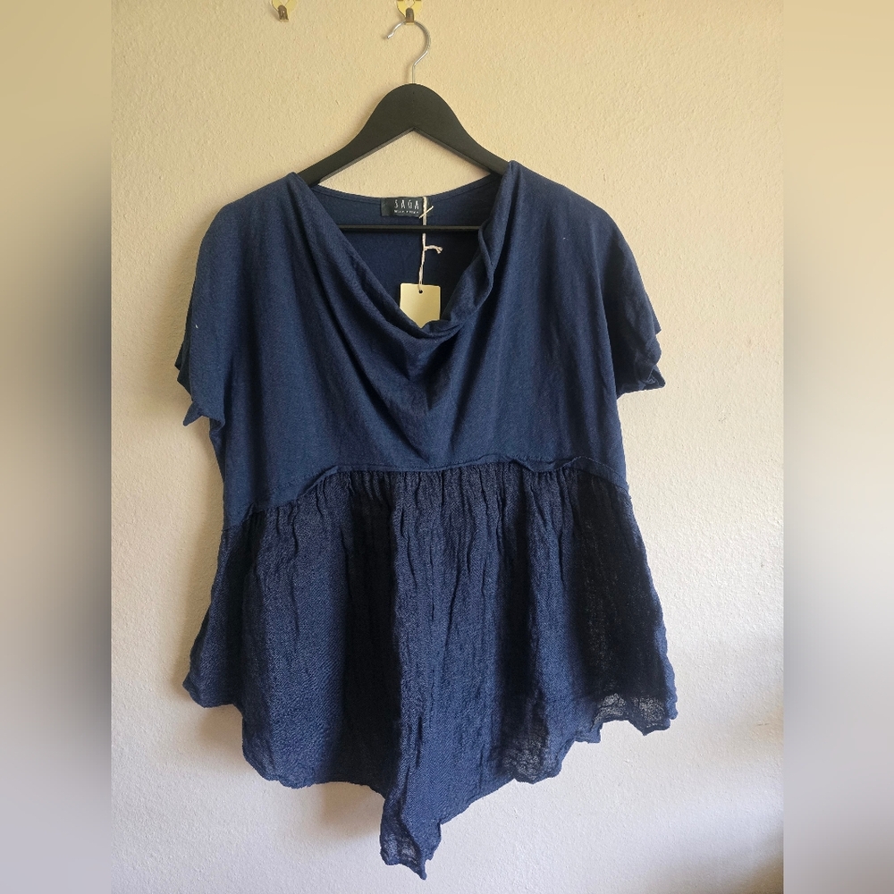 Saga Navy Blue Blouse